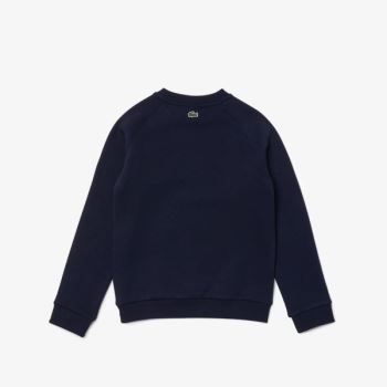 Lacoste Crocodile Graphic Fleece Sweatshirt - Mikiny Dětské Tmavě Blankyt Blankyt | CZ-dPOCAL